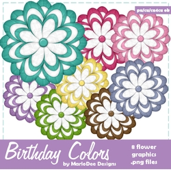 Birthday Colors 1 Flower Graphics 5