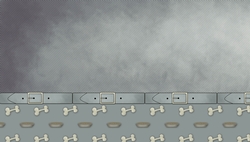 Steel Blue Textured Background with Collar/Dog Bones/Bowls of Kibble Border