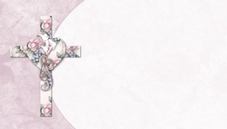 Pretty Floral Cross with Heart Background