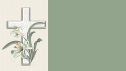 Cross with Easter Lillies Background