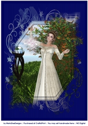 Fantasy Magic Spell Witch in Woods A4 Topper