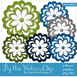 By the Waters Edge Colors Digital Flowers pkg 3
