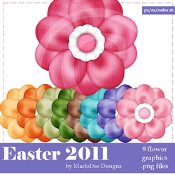 Easter Colors Digital Flowers pkg 1