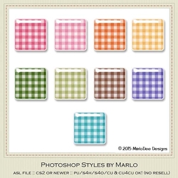 Easter Colors Gingham Gloss Photoshop Styles