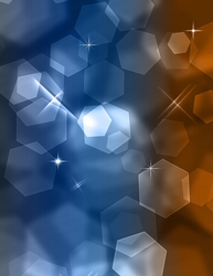 Blue & Brown Bokeh Octagon Pattern A4 Size Digital Paper Background
