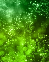 Neon Green Bokeh Space Theme Circles, Spots & Sparkle Pattern - Digital Paper Background