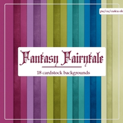 Fantasy Fairytale Colors - Scrapbook Size Cardstock Papers