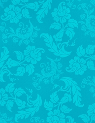 Neon Turquoise Blue Elegant Floral A4 Size Digital Paper Background {FHWC}
