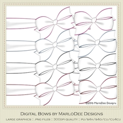 Girly Chic Colors Digital Bows pkg 2