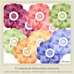 Hugging My Baby Colors Digital Flowers pkg 2