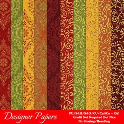 Fall Season Colors 1 A4 Size Pattern Digital Paper Backgrounds set 5