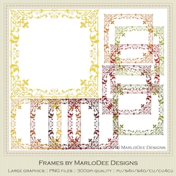 Fall Season Colors 1 Digital Frames pkg 6