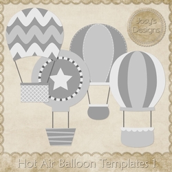Hot Air Balloons Layered Templates Pkg 1