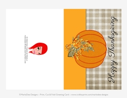 Happy Thanksgiving Pumpkin Design Cut & Fold 5x7 Thanksgiving Card