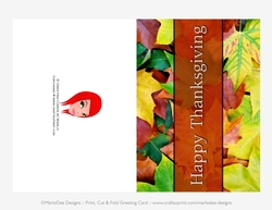 Happy Thanksgiving Leaves D4 Cut & Fold 5x7 Greeting Card