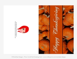 Happy Thanksgiving Pumpkins Patch D2 Cut & Fold 5x7 Greeting Card