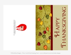 Happy Thanksgiving Leaves D3 Cut & Fold 5x7 Greeting Card