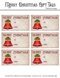Merry Christmas Gift Tags - Red Bell Design