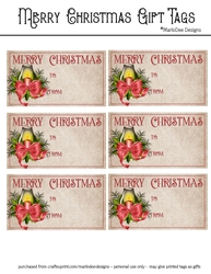 Merry Christmas Gift Tags - Lantern with Red Candle