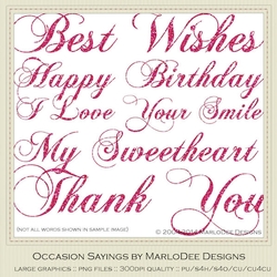 Pink Color 3 Glitter Set - Large Collection Mix Word Art Graphics