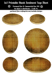 Antique Look Blank Oval Shape Sentiment Tags Sheet 1