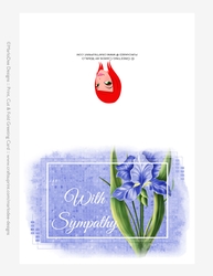 Beautiful Blue Iris Flower | Sympathy 5x7 Quick Cut & Fold Greeting Card