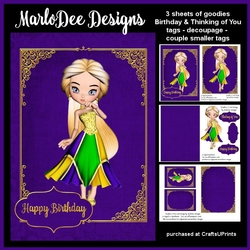Pretty Fantasy Mardi Gras Girl - Birthday & Friendship Mini Card Kit 