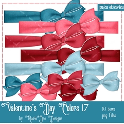 Valentines Day Colors 17 - Digital Bows Package 1