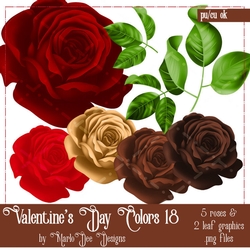 Valentines Day Colors 18 - Rose Floral Graphics Package 1