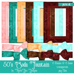 50s Soda Fountain Frames And Bows Graphics Package