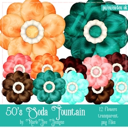50s Soda Fountain Flower Graphics Package 2