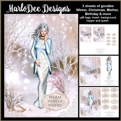 Beautiful Winter Season Woman Card Mini Kit - Mixed Sentiments