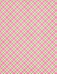 Pink, Green & White Easter Colors - Tartan Pattern - A4 Size Backing Paper