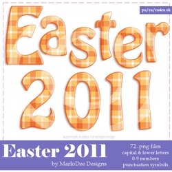 Orange Plaid Alphabet Letters & Numbers - Easter 2011 Colors