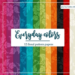 Everyday Colors - A4 Size Floral Pattern Digital Backgrounds