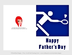 Badminton | Cut & Fold 5x7 Fathers Day Card  