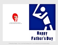 Baseball | Cut & Fold 5x7 Fathers Day Card