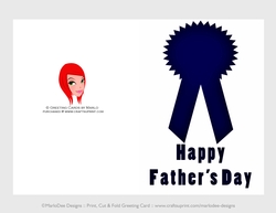 Blue Ribbon | Cut & Fold 5x7 Fathers Day Card