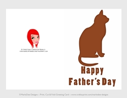 Cat | Cut & Fold 5x7 Fathers Day Card