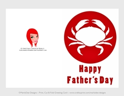 Crab | Cut & Fold 5x7 Fathers Day Card
