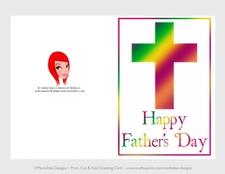 Green, Yellow & Red Cross | Cut & Fold 5x7 Fathers Day Card