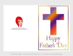 Purple, Orange & Blue Cross | Cut & Fold 5x7 Fathers Day Card