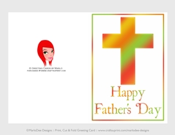 Tropical Colors Cross | Cut & Fold 5x7 Fathers Day Card