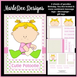 Baby Girl 1 - Mini Card Kit with Mixed Sentiments