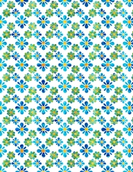 Blue & Green Watercolors - Flower Design 1 A4 Size Backing Paper