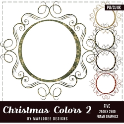 Christmas Colors 2 - Curly Round Snowflake Pattern Frames