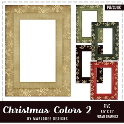 Christmas Colors 2 - Golden Snowflake Pattern Rectangle A4 Size Frames