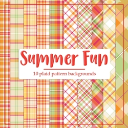 Summer Fun - Plaid Tartan Pattern A4 Size Backgrounds (set 1)