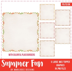 Summer Fun - Tan Texture Mats with Plaid Swirl Frames
