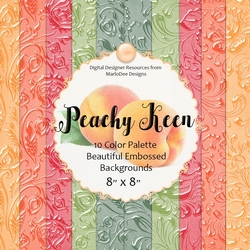 Peachy Keen - Color Palette 8x8 Beautiful Embossed Backgrounds